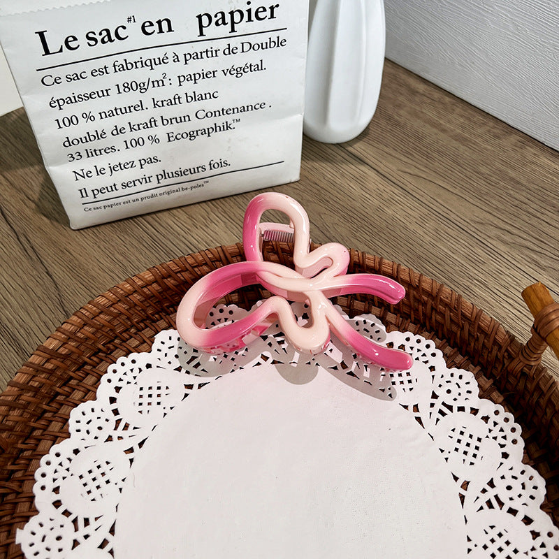 Wholesale Gradient Bow Hairpin Shark Grip Clip